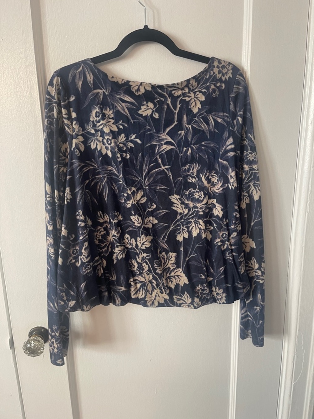 Peruvian Connection Bali Pima Cotton Blend Floral Long Sleeve Top - Picture 12 of 12
